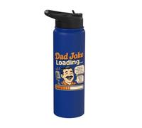 Dad Joke Loading Funny Retro Progress Bar Design for Dads Stainless Steel Insulated Water Bottle