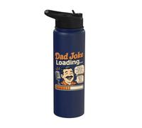 Dad Joke Loading Funny Retro Progress Bar Design for Dads Stainless Steel Insulated Water Bottle
