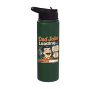 Dad Joke Loading Funny Retro Progress Bar Design for Dads Stainless Steel Insulated Water Bottle