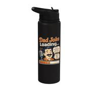 Dad Joke Loading Funny Retro Progress Bar Design for Dads Stainless Steel Insulated Water Bottle