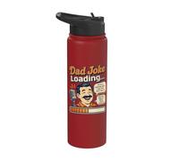 Dad Joke Loading Funny Retro Progress Bar Design for Dads Stainless Steel Insulated Water Bottle