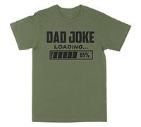 Dad Joke Loading T Shirt, Funny T Shirts for Dad, Birthday Mens Tshirt Tee Top, L, Military Green
