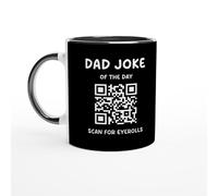 Dad Joke Mug | Funny Coffee Mug Gift for Father's Day, Birthdays & Christmas, Best Daddy Ever QR Code Cup from Son, Daughter or Wife | (Grey)