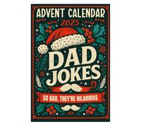 Dad Jokes Advent Calendar 2025 A Hilarious Countdown for Craft and Stationery Enthusiasts with Daily Laughter Guaranteed (Red, 22cm)