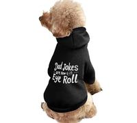 Dad Jokes are How Eye Roll Dog Hoodie Printed Funny Winter Dog Sweatshirt Cat Hooded Puppy Outfit Cute Costume for Small Medium Large Dogs and Cats Pets