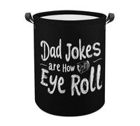 Dad Jokes Are How Eye Roll Funny Laundry Baskets Collapsible Waterproof Clothes Hamper Storage Bins with Handles 13.8"x13.8"x17.3" 17.3"x17.3"x17.3"