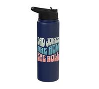 Dad Jokes are How I Roll - Fathers Day - Dads Funny Puns Stainless Steel Insulated Water Bottle