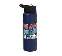 Dad Jokes are How I Roll - Fathers Day - Dads Funny Puns Stainless Steel Insulated Water Bottle