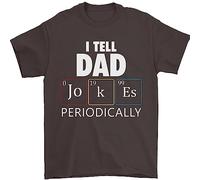 Dad Jokes Periodically Funny Fathers Day Mens T-Shirt 100% Cotton Dark Chocolate XL