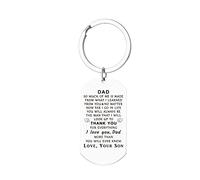 Dad Keychain Gifts From Son Daughter Thank You Gifts For Father's Day Birthday Christmas Thanksgiving Keychain Gifts, A, Medium