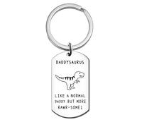Dad Keyring Gifts for Christmas Daddysaurus Dad Keyring form Daughter Son Kids Personalised Heart Dinosaur Keyring Gifts form Daughter Dad Jewellery Key Chain Gifts for Birthday Thanksgiving Presents