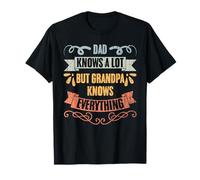 Dad Knows A Lot But Grandpa Knows Everything Retro Granddad T-Shirt