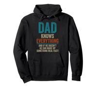 Dad Knows Everything Funny Father’s Day Quote Humor Pullover Hoodie