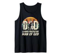 Dad Leader Protector Man of God Christian Father's Day Tank Top