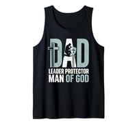 Dad Leader Protector Man of God Christian Father's Day Tank Top