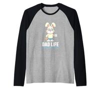 Dad Life But Make It Easter Funny Bunny Dad Raglan Baseball Tee