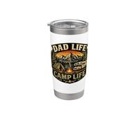 Dad Life Camp Camping Mountain Campfire Outdoor Stainless Steel Insulated Tumbler