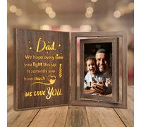 Dad Light Up Photo Frame Father's Day Birthday Gift for Dad from Daughter Son, Holds Two 4x6 Photos
