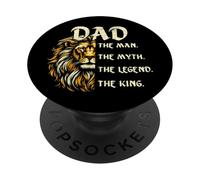 Dad Lion The Man The Myth The Legend The King Father's Day PopSockets Adhesive PopGrip