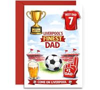 Dad Liverpool Birthday Card or Fathers Day Card for Him - A5 Card with Red Envelope