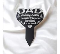 Dad Loving Memory Graveside Marker Memorial gift for your loving Father Personalised rememberance Plaques With Custom Text, Gardens Ground Stake Or Grave Ornaments - Acrylic, Waterproof