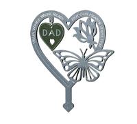 Dad Memorial Garden Plaque, Garden Stakes Grave Sign Accessories, Waterproof Butterfly Inserted Decorations, Cemetery Markers, Heart-Shaped Butterfly Flower Ornament Plaques Supplies