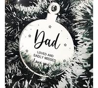Dad Memorial Gift Engraved Hanging Bauble In Memory Plaque Keepsake