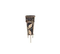 Dad - Memorial Metal Grave Vase With Gold Leaf - Black