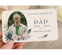 Dad Memorial Wallet Card with Photo - Personalised Remembrance Keepsake