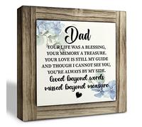 Dad Memorial Wood Plaque Sign, Love Beyond Words Missed Beyond Measure, Box Wood Plaques Desk Décor, Condolences/Remembrance Gift, In Loving Memory of Dad, Remembrance of Dads Wooden Plaque Sign