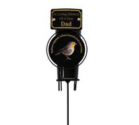 Dad Metal Robin Spike Vase With Black Plastic Insert Graveside Memorial Flower Holder Vase - Durable Metal Spike Grave Decoration Elegant Tribute for Loved Ones
