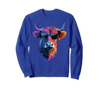 Dad Mom Cow Cool Sunglasses - Belted Galloway Cattle Sweatshirt, Adult Unisex, Royal Blue, X-Large