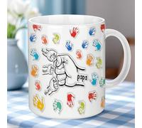 Dad Mug, Best Dad Mug, Personalised Fathers Day Mug with Kids Names, 3D Fist Bump Best Dad Ever Mug, Dad Coffee Mug, Fathers Day Funny Mug Gifts for Dad Papa Husband Grandpa