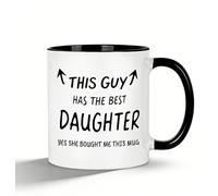 Dad Mug from Daughter, Funny Coffee Mug for Dad, Novelty Ceramic Mug with funny words, Gift for Daddy, Dishwasher Microwave Safe, Ideal Daddy Gifts for Birthday Christmas All Special Occasions, 12oz