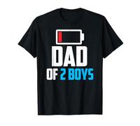 Dad of 2 Boys - Dad of Two Sons Twin Boys Father's Day Daddy T-Shirt
