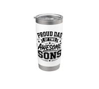 Dad of 2 Boys Proud Father Two Sons Fathers Day Stainless Steel Insulated Tumbler
