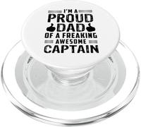 Dad Of A Freaking Awesome Captain Sailor Sailing Sailboat PopSockets PopGrip for MagSafe