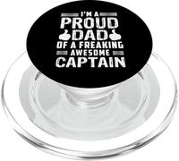 Dad Of A Freaking Awesome Captain Sailor Sailing Sailboat PopSockets PopGrip for MagSafe