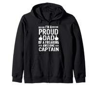 Dad Of A Freaking Awesome Captain Sailor Sailing Sailboat Zip Hoodie