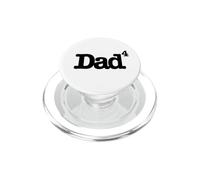 Dad of Four Children (Dad Quadrupled) Black Print Funny PopSockets PopGrip for MagSafe