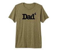 Dad of Four Children (Dad Quadrupled) Black Print Funny Premium T-Shirt