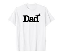 Dad of Four Children (Dad Quadrupled) Black Print Funny Value Graphic T-Shirt