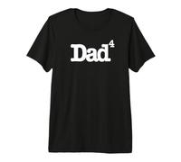 Dad of Four Children (Dad Quadrupled) White Print Funny Premium T-Shirt