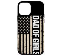 Dad Of Girls Outnumbered Distressed US Flag Fatherhood Case for iPhone 12 mini