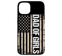 Dad Of Girls Outnumbered Distressed US Flag Fatherhood Case for iPhone 13