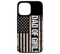 Dad Of Girls Outnumbered Distressed US Flag Fatherhood Case for iPhone 13 Pro Max