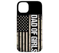 Dad Of Girls Outnumbered Distressed US Flag Fatherhood Case for iPhone 14 Plus