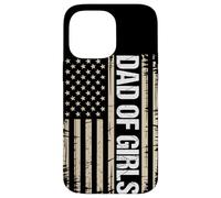 Dad Of Girls Outnumbered Distressed US Flag Fatherhood Case for iPhone 14 Pro Max