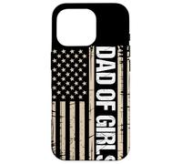Dad Of Girls Outnumbered Distressed US Flag Fatherhood Case for iPhone 16 Pro
