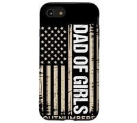 Dad Of Girls Outnumbered Distressed US Flag Fatherhood Case for iPhone SE (2020) / 7/8